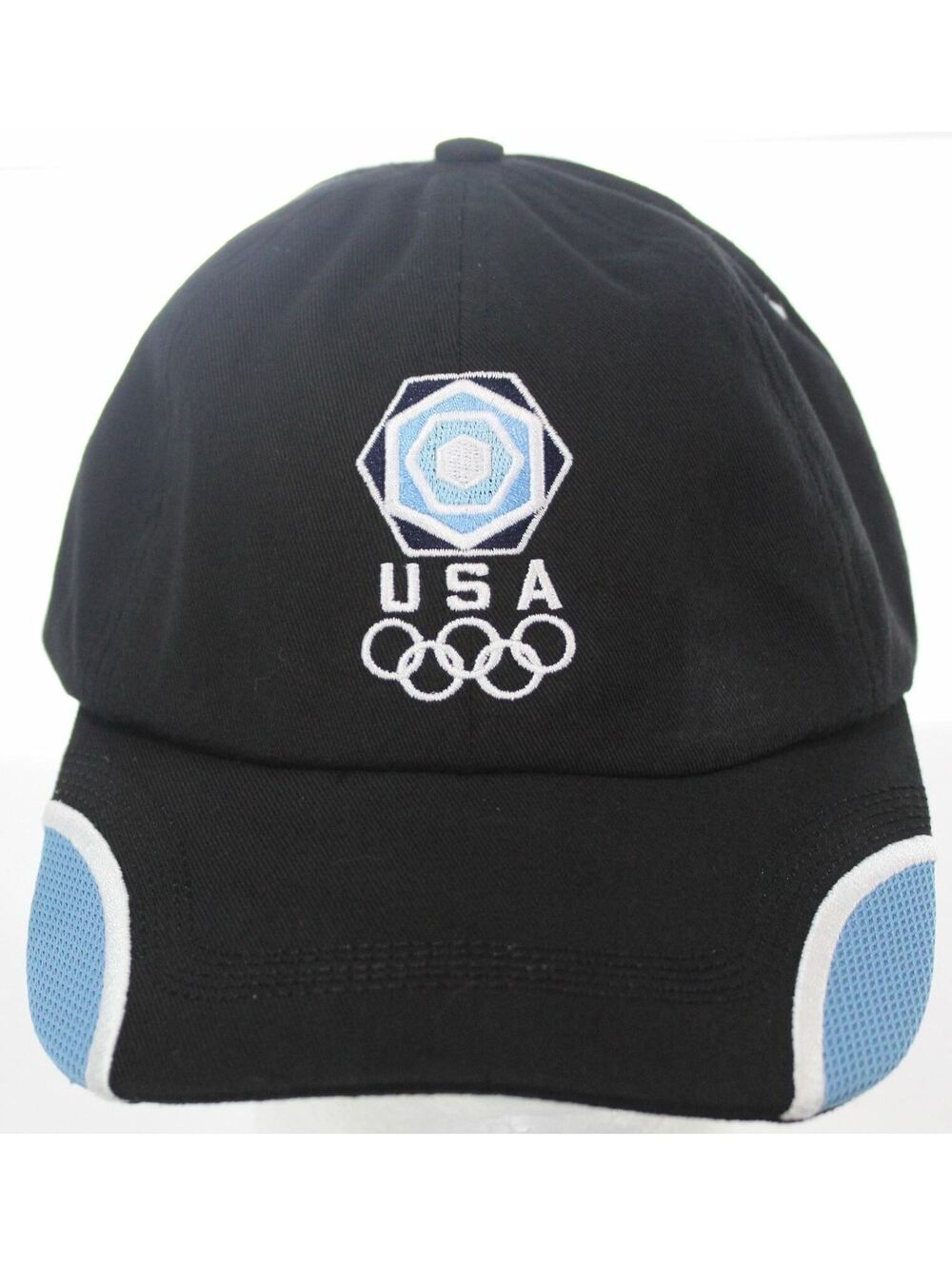 NWOT Team USA Winter Olympics Hat Black & Blue Toppers Strapback Cap 1 Size New